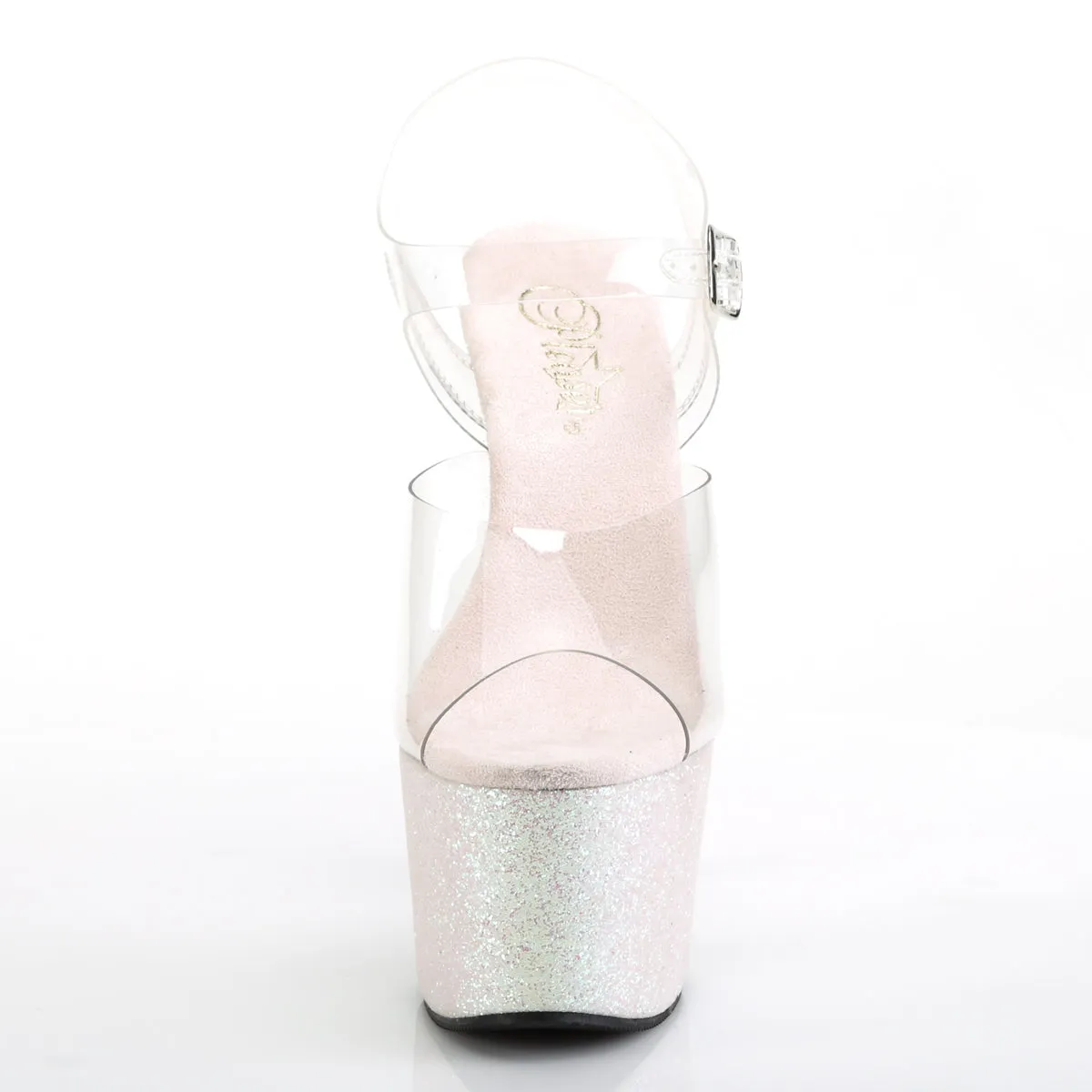 ADORE-708HMG Pleaser Clear/Opal Multi Glitter Sexy Platform Shoes (Pole Dancing Heels)
