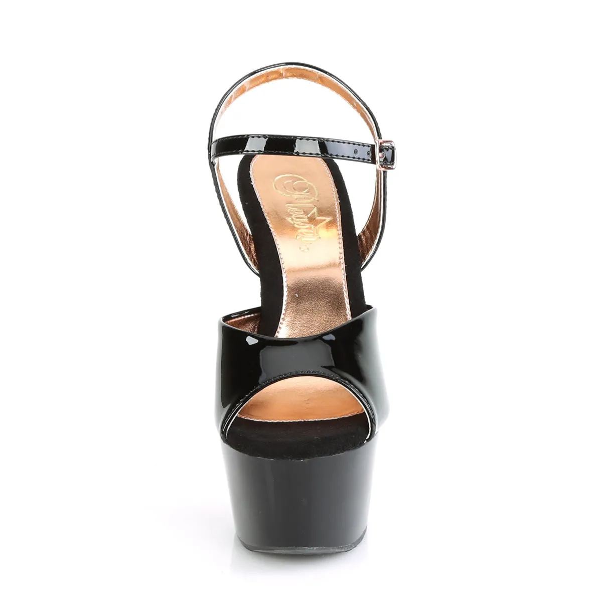 ASPIRE-609TT Pleaser Black/Rose Gold Sexy Platform Shoes (Pole Dancing Heels)
