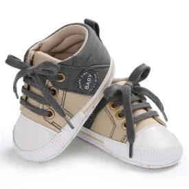 Baby Unisex Color Block Lace Up Canvas Sneakers