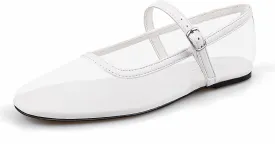 BCTEX COLL Mesh Ballet Flats Mary-Jane Ballerina Flats Square Toe Dressy Casual Shoes with Buckle Strap