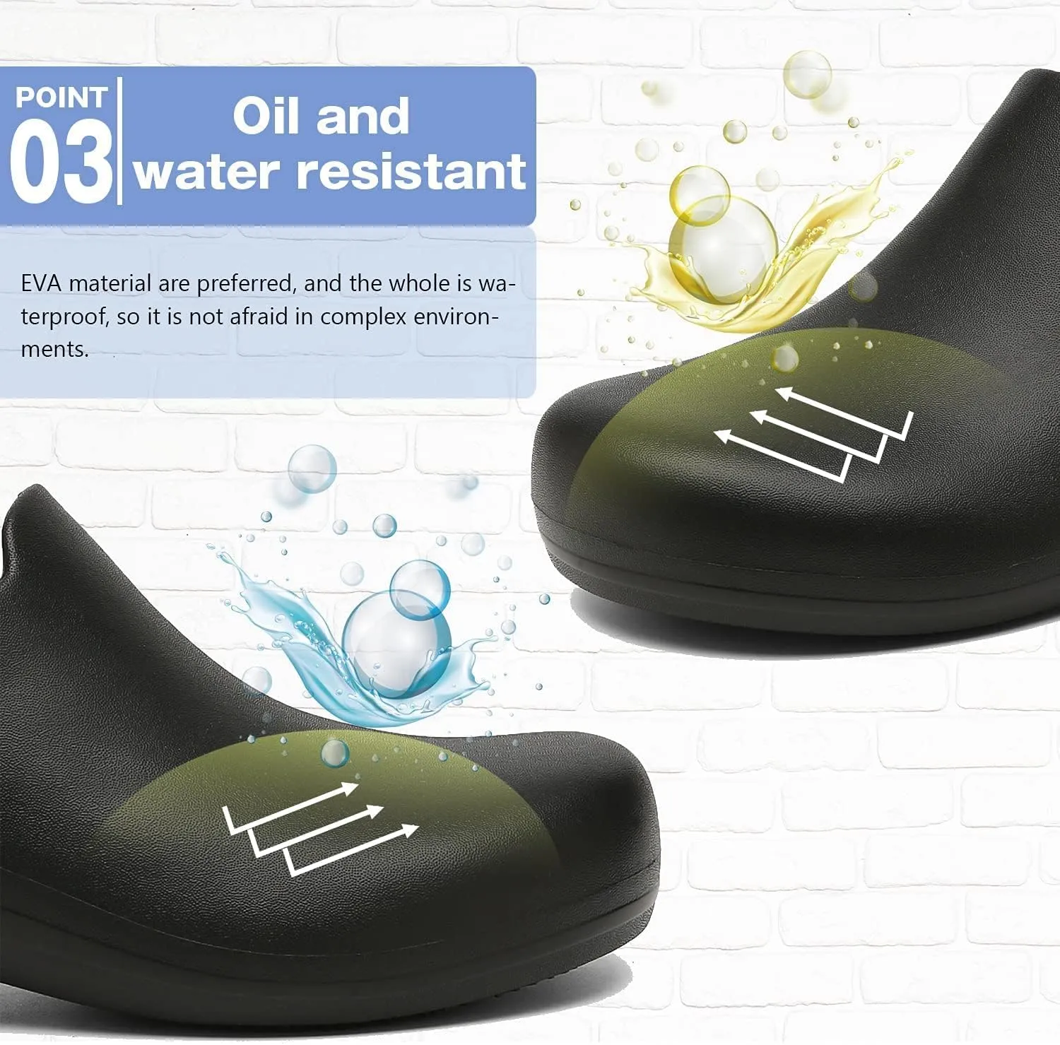 Black Garden Shoes for Women - Professional Oil Water Resistant Nursing Chef ShoesNon-Slip Safety Working Shoes for Kitchen Garden Hospital