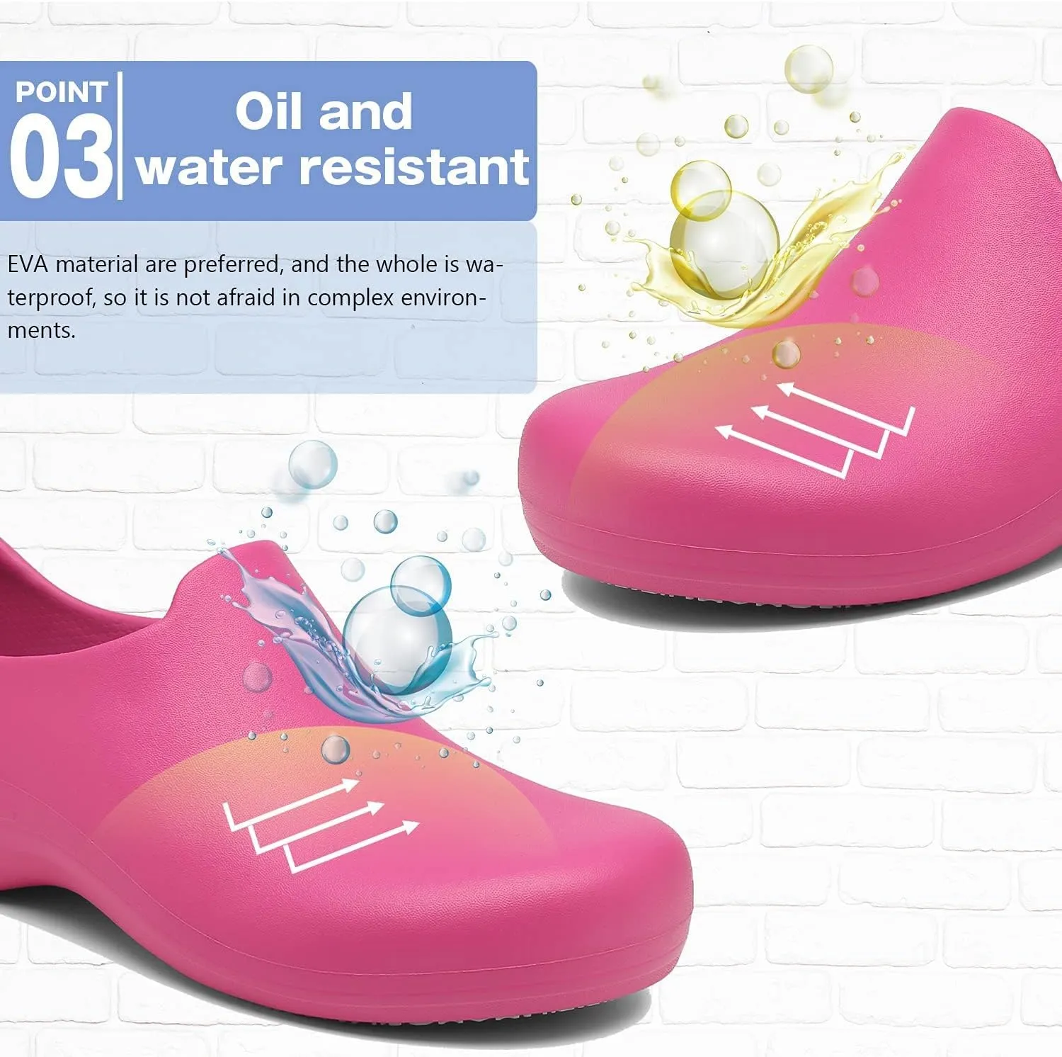 Black Garden Shoes for Women - Professional Oil Water Resistant Nursing Chef ShoesNon-Slip Safety Working Shoes for Kitchen Garden Hospital