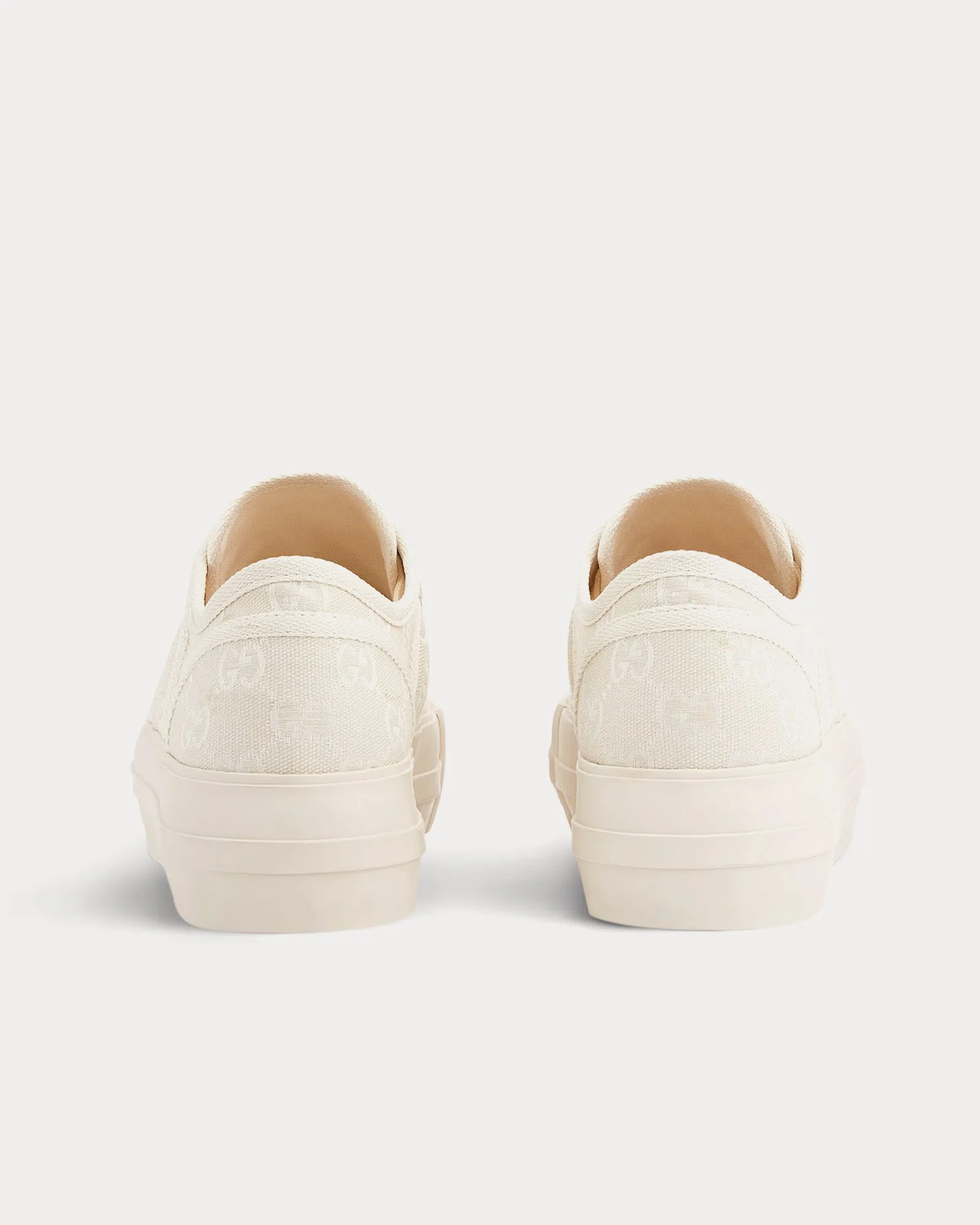 Chunky GG Canvas White Low Top Sneakers