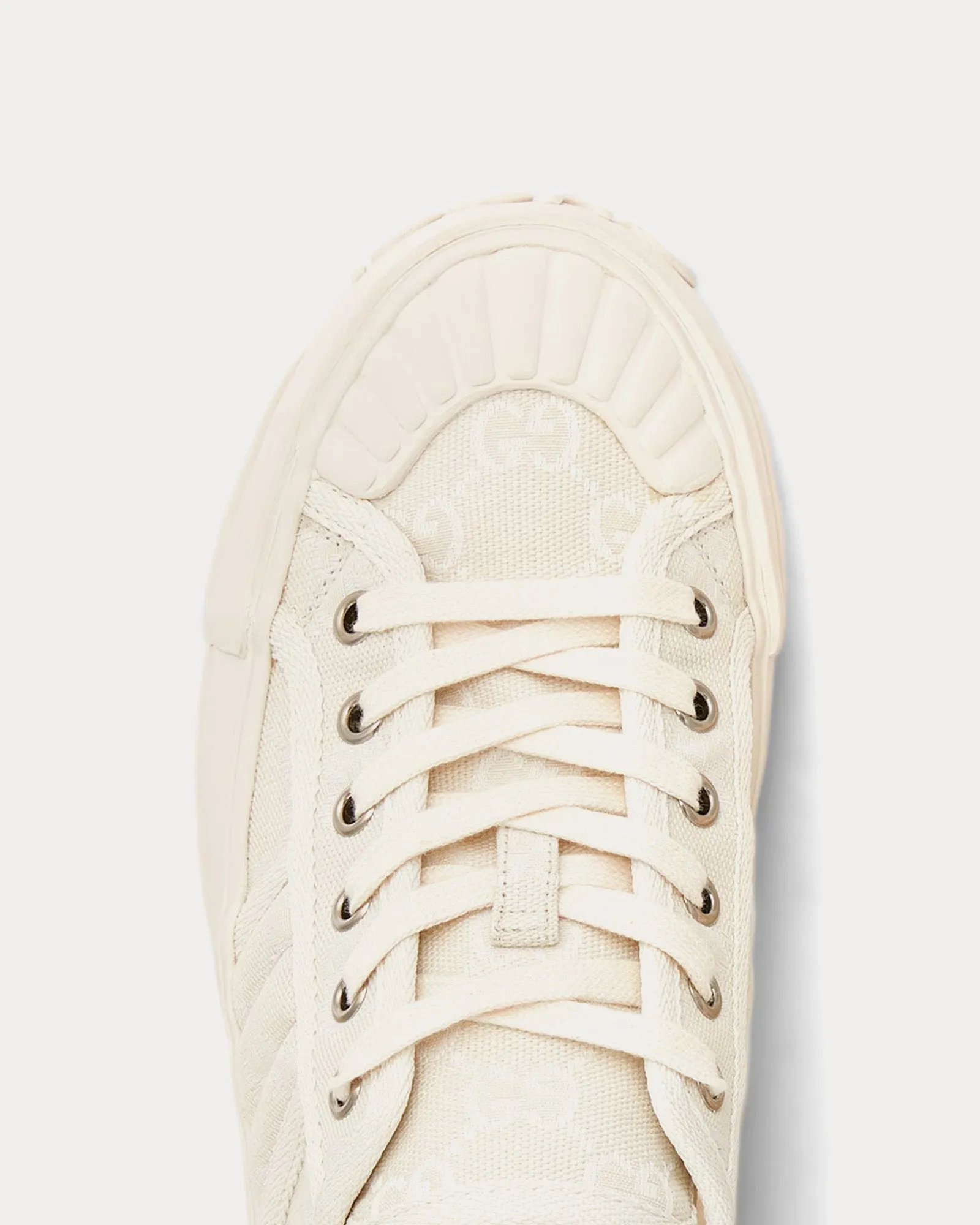 Chunky GG Canvas White Low Top Sneakers