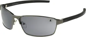 Ironman Stride Rectangle Sport Sunglasses for Men, Matte Gunmetal/Black, 61mm