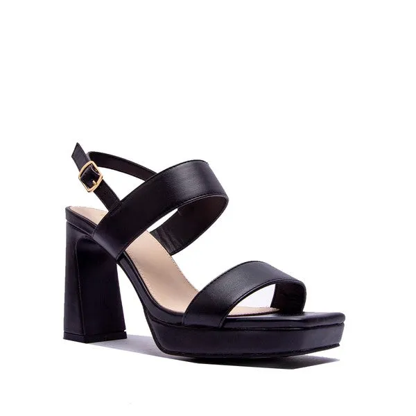 Krisha Two Strap Block Heel Sandal