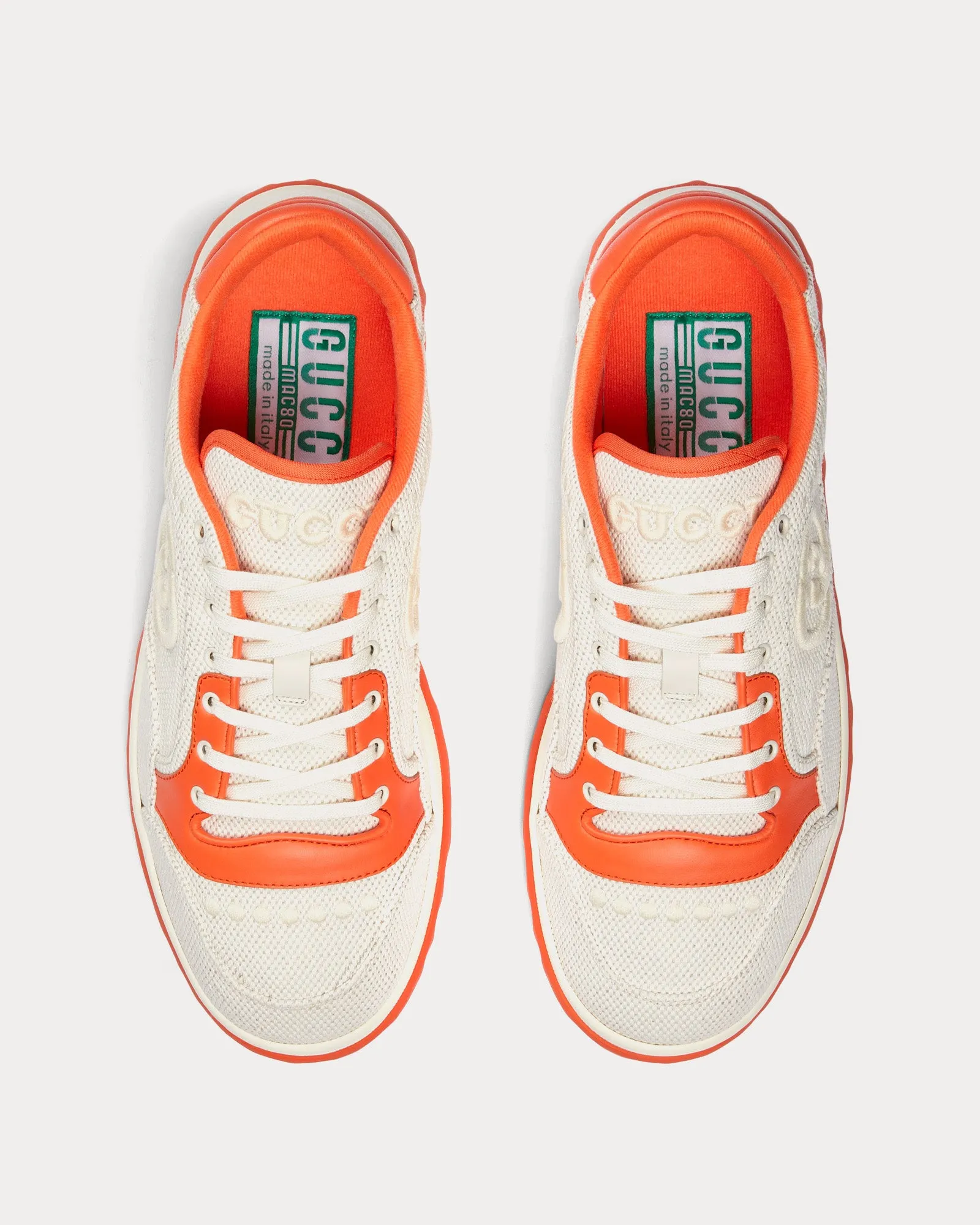 MAC80 Canvas Beige / Orange Low Top Sneakers