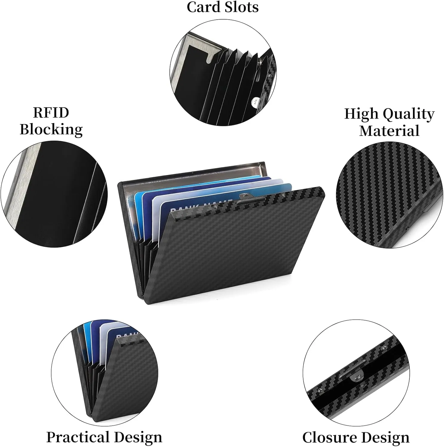 RFID Stainless Steel Credit Card Wallet Slim Metal Business Card Holder for Women Men