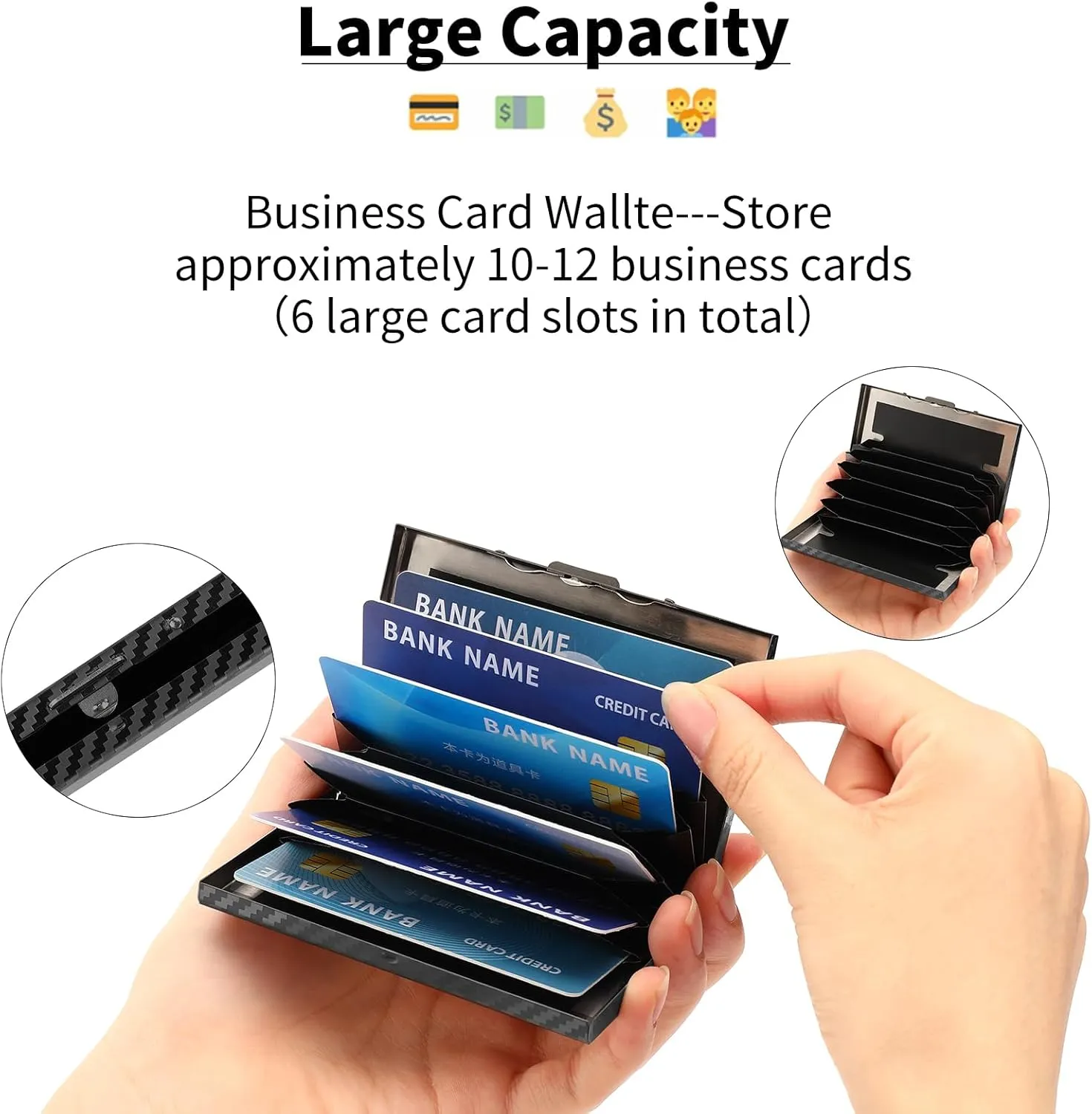 RFID Stainless Steel Credit Card Wallet Slim Metal Business Card Holder for Women Men