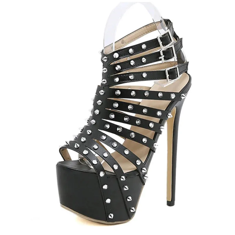 Straps metal spikes Platform High Heel Shoes