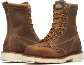 Thorogood American Heritage 8 Steel Toe Work Boots for Men - Full-Grain Leather with Moc Toe, Slip-Resistant Heel Outsole, and Comfort Insole; EH Rated